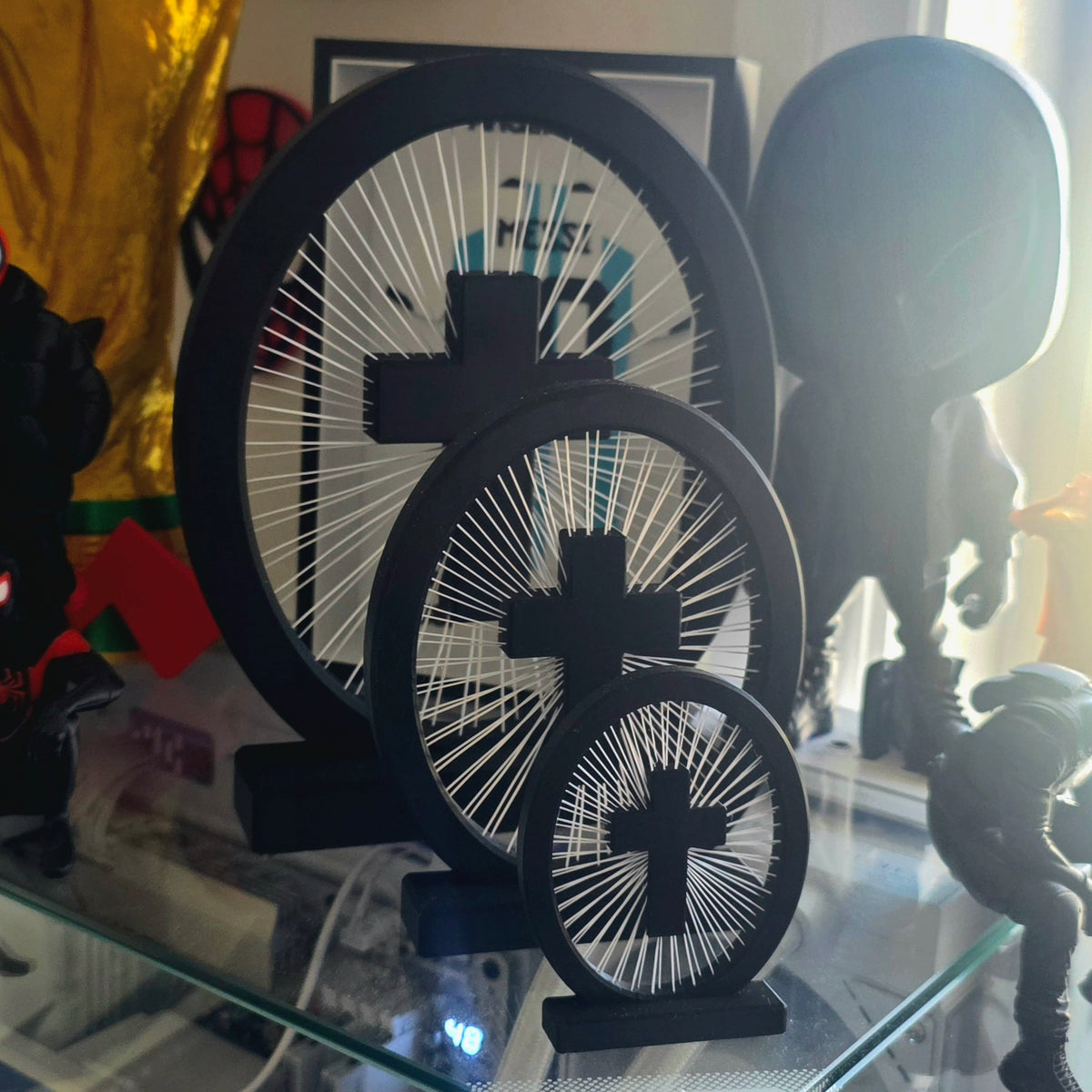 Cross String Art Display