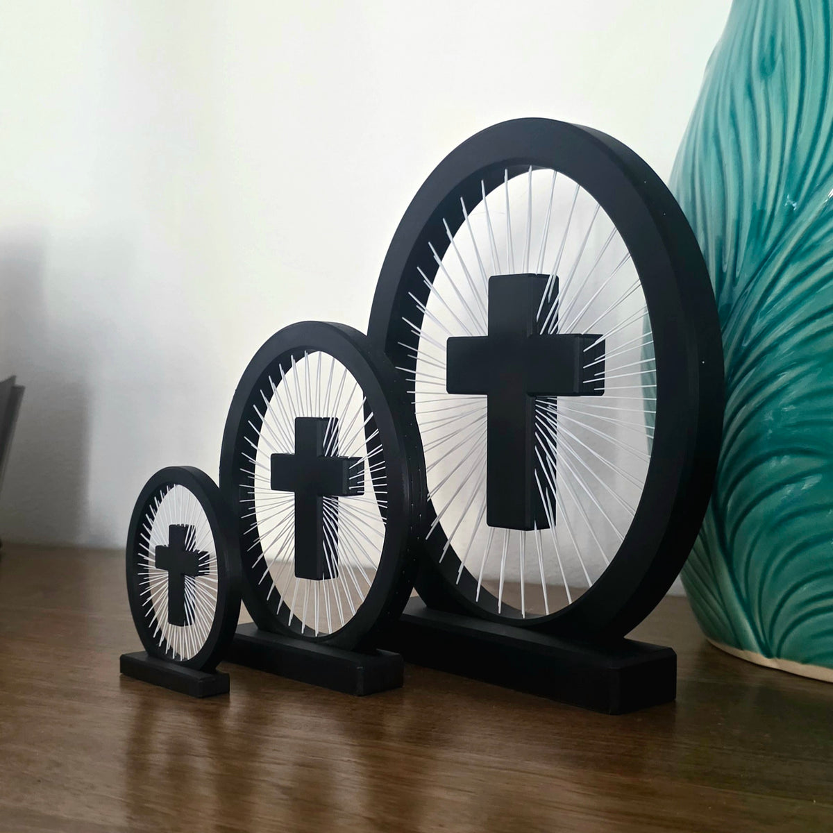 Cross String Art Display