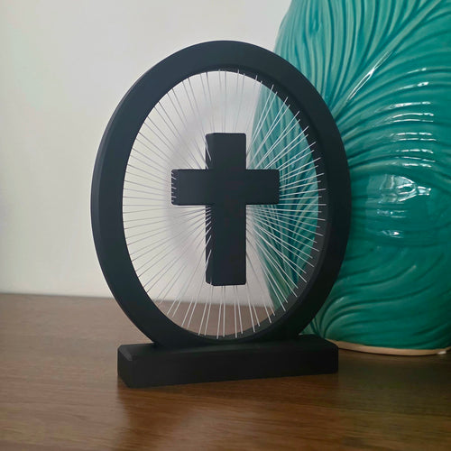 Cross String Art Display