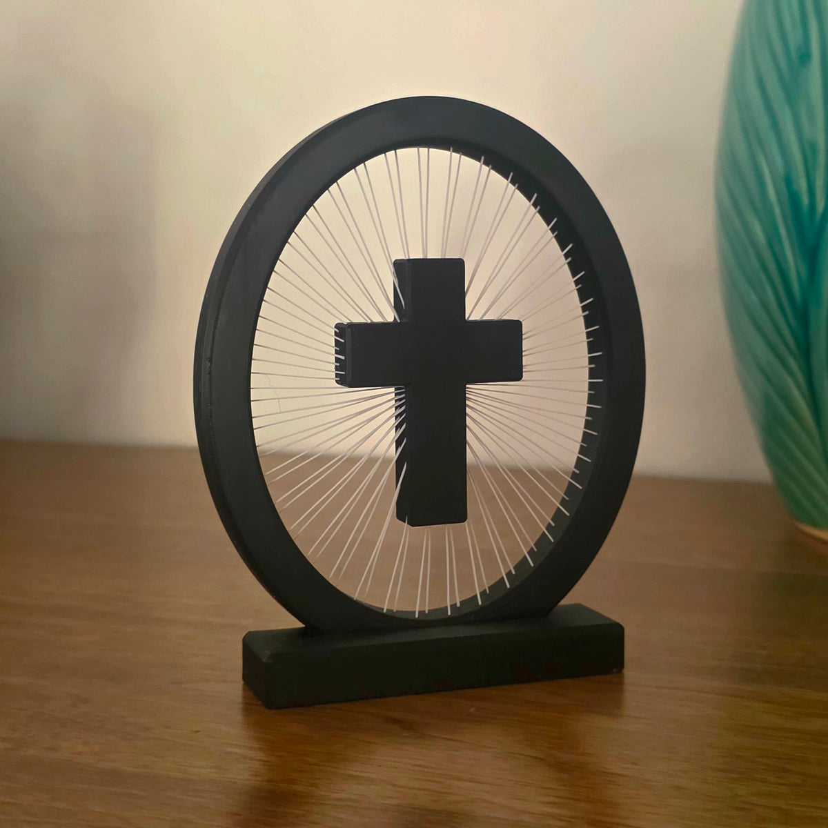 Cross String Art Display