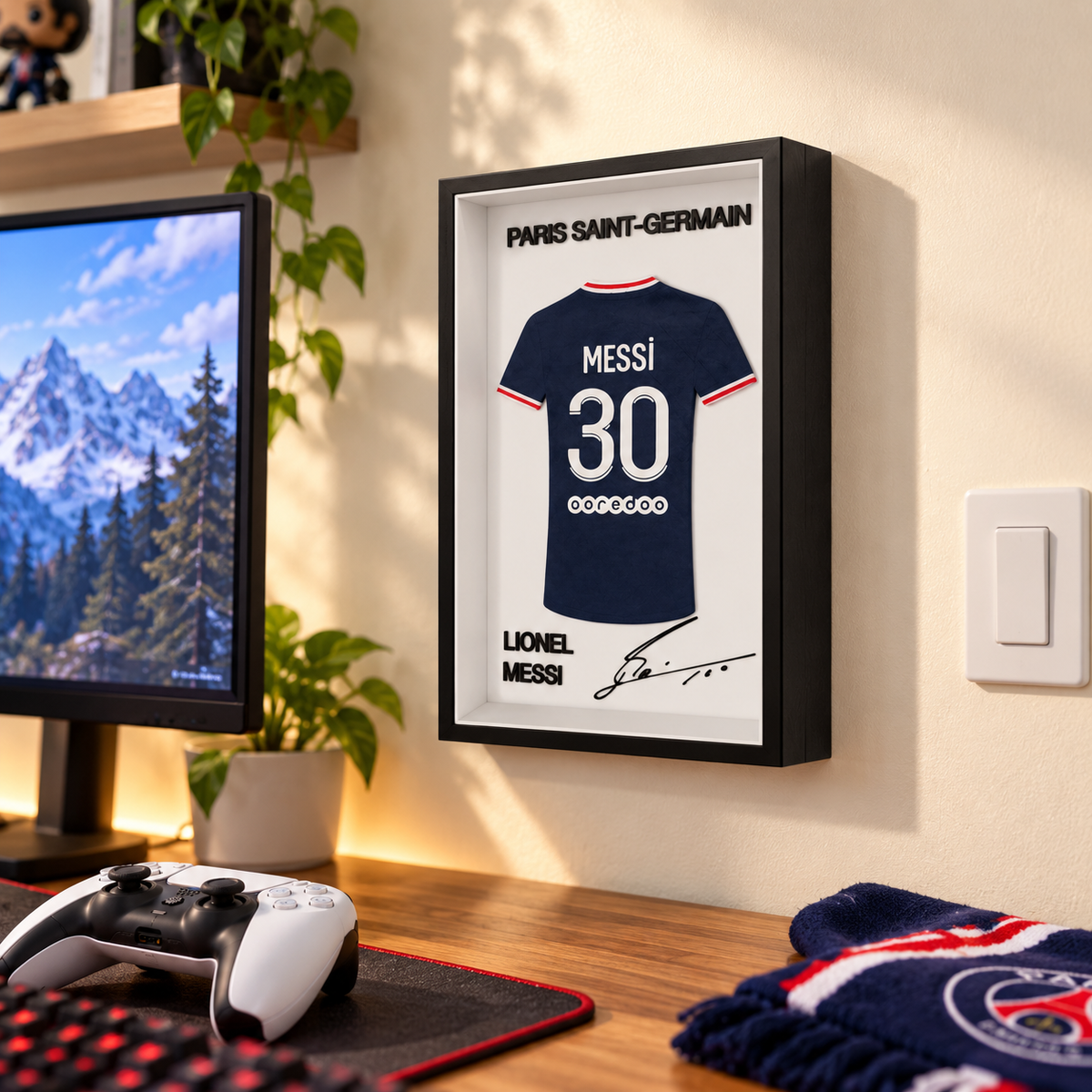 Lionel Messi PSG Shadow Box